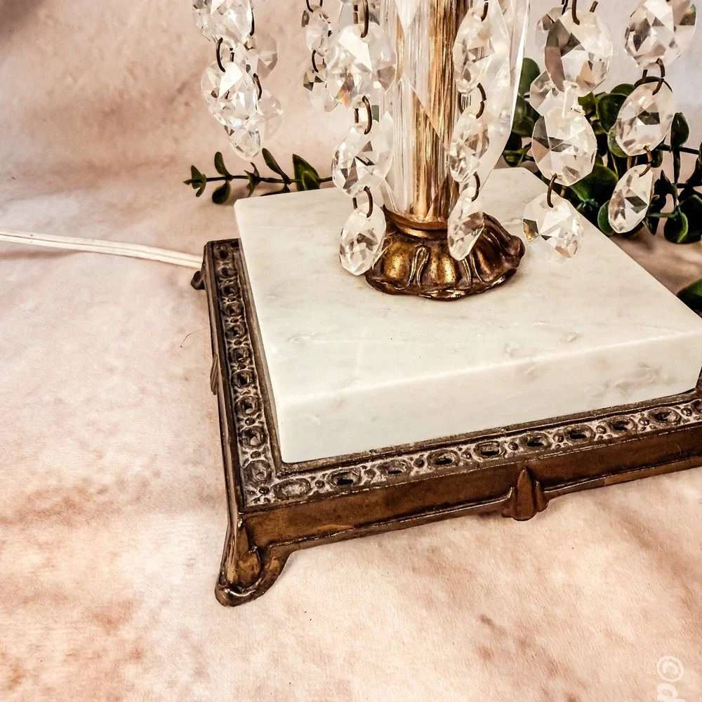 Hollywood Regency Crystal Lamp